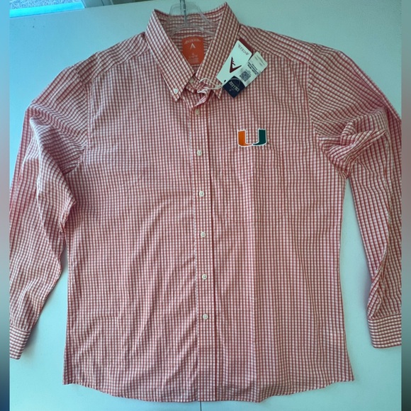 ANTIGUA MIAMI HURRICANES ORANGE PORTER WOVEN LONG SLEEVE BUTTON DOWN SHIRT
SZ XL - Picture 14 of 15